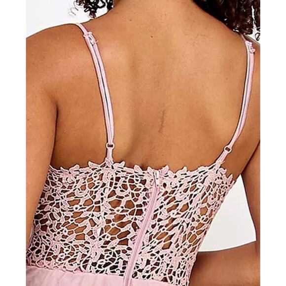 City Studios Juniors' Metallic Corset-Bodice Lace-Back Gown - Picture 3 of 4